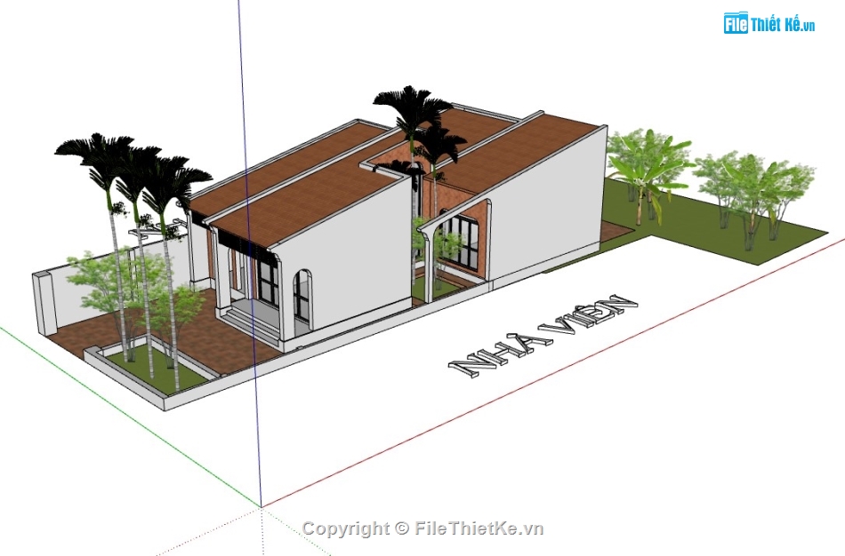 nhà cấp 4 mới nhất,nhà cấp 4,su nhà cấp 4,sketchup nhà cấp 4