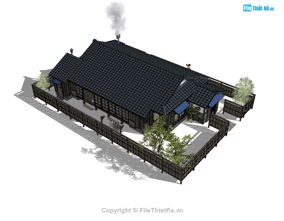 file su nhà kiểu nhật,nhà kiểu nhật,sketchup nhà kiểu nhật