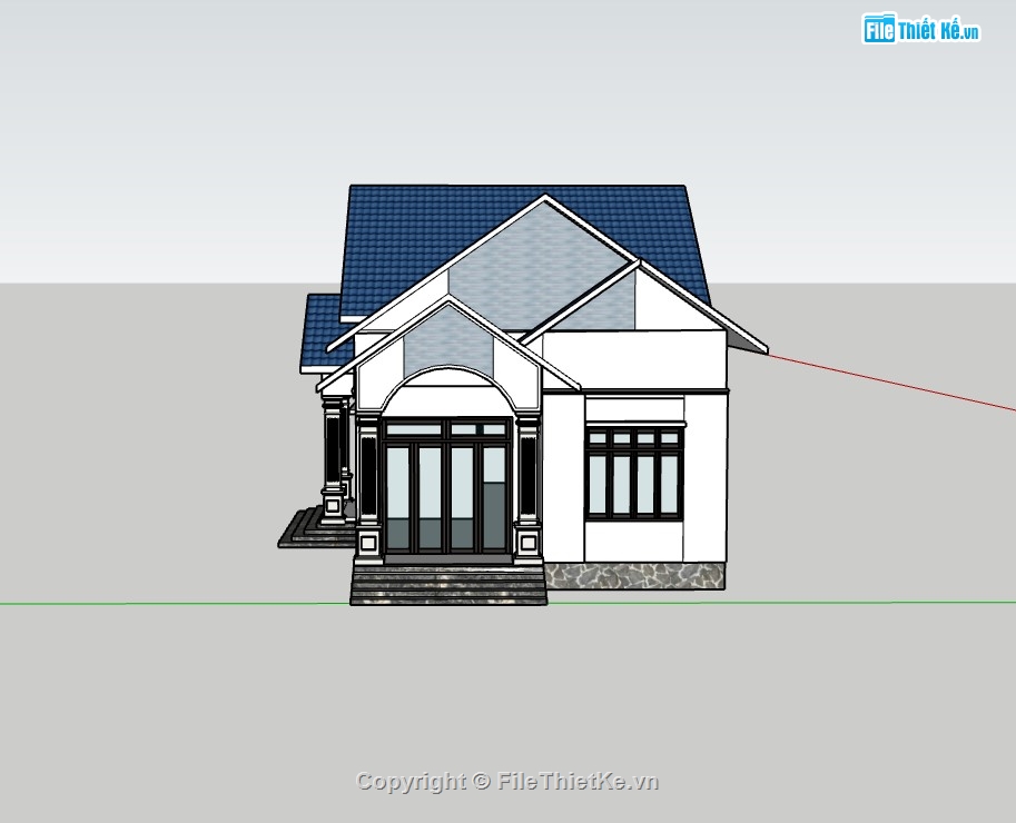 nhà phố,su nhà phố,su nhà phố 1 tầng,sketchup nhà phố 1 tầng