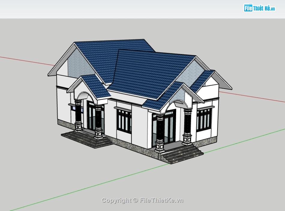 nhà phố,su nhà phố,su nhà phố 1 tầng,sketchup nhà phố 1 tầng