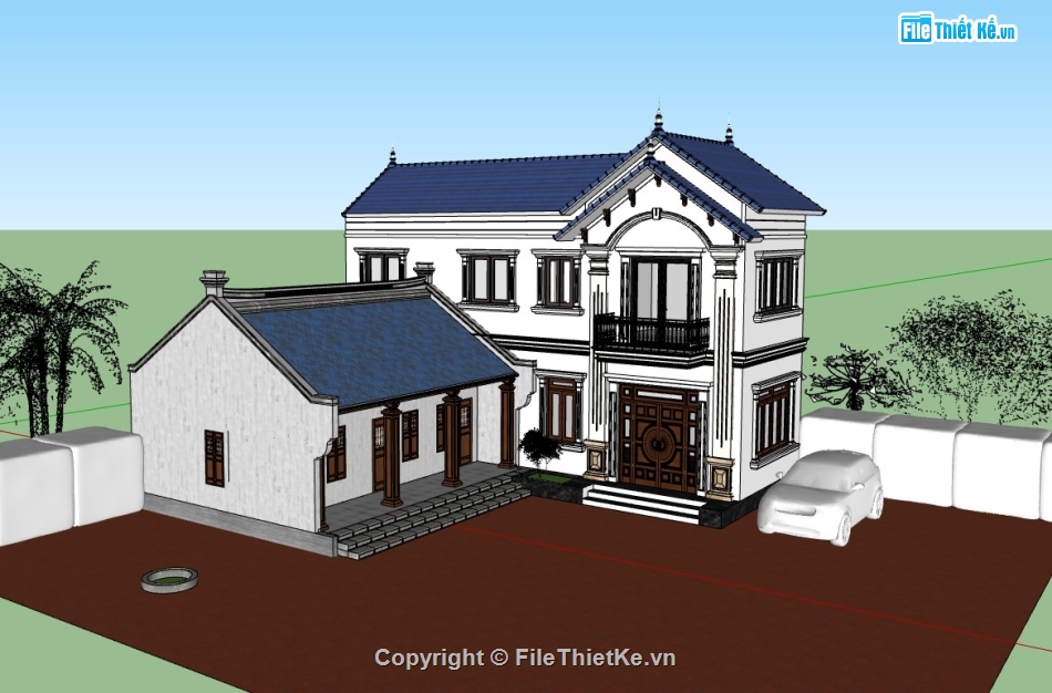 nhà phố,su nhà phố,sketchup nhà phố,nhà phố 2 tầng,sketchup nhà phố 2 tầng