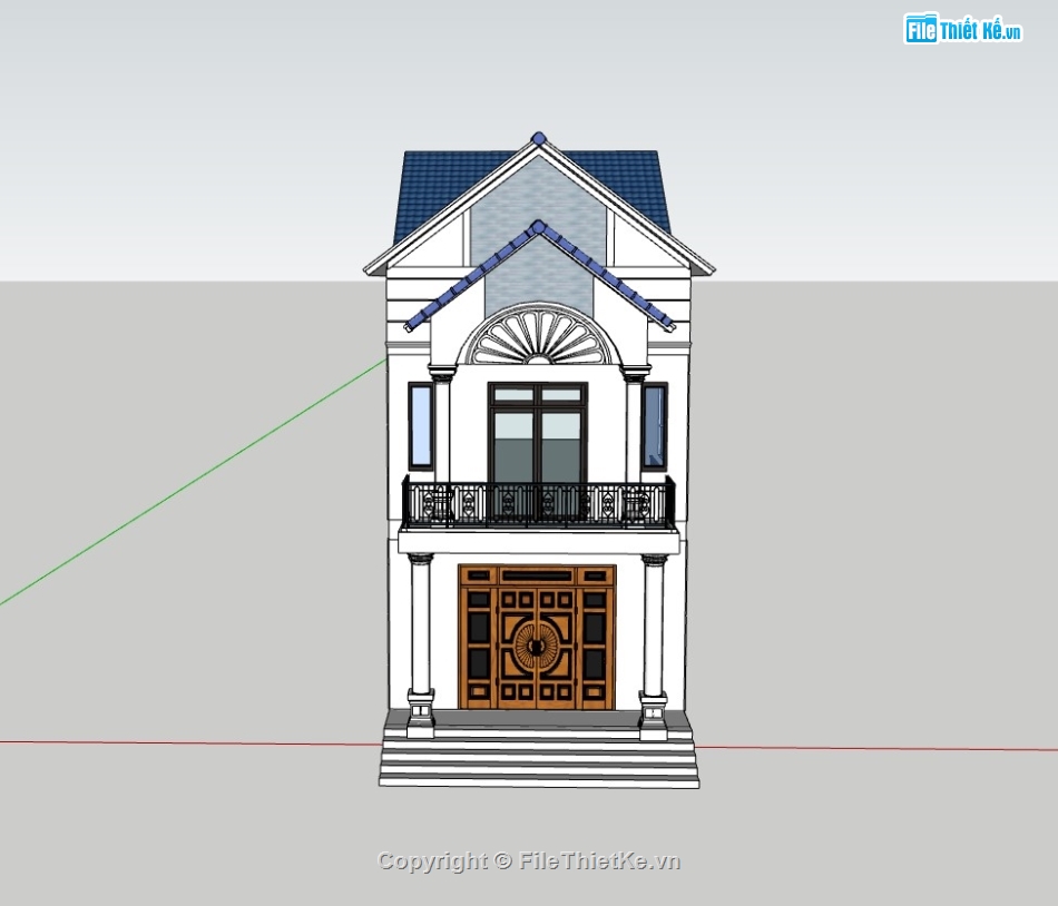 nhà phố 2 tầng,nhà phố,su nhà phố,sketchup nhà phố