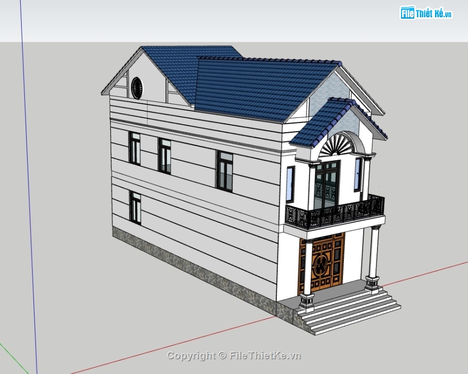 nhà phố 2 tầng,nhà phố,su nhà phố,sketchup nhà phố