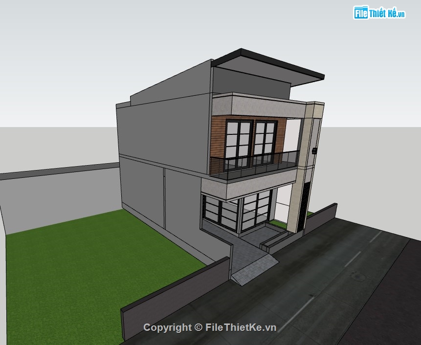 su nhà phố,sketchup nhà phố,su nhà phố 2 tầng,sketchup nhà phố 2 tầng