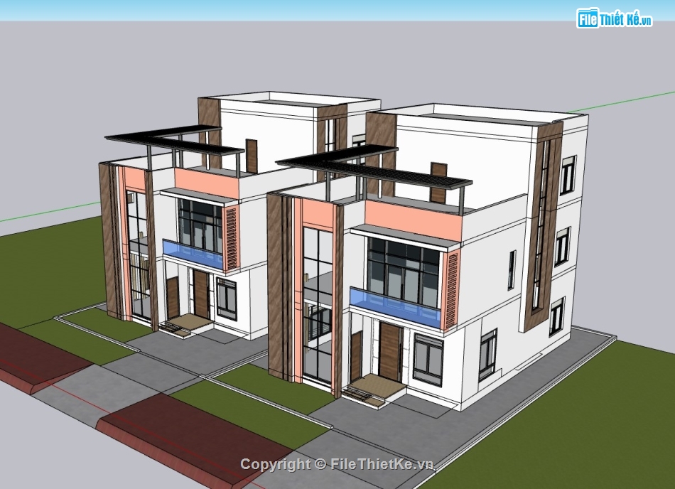 nhà phố 3 tầng,su nhà phố 3 tầng,sketchup nhà phố 3 tầng,su nhà phố