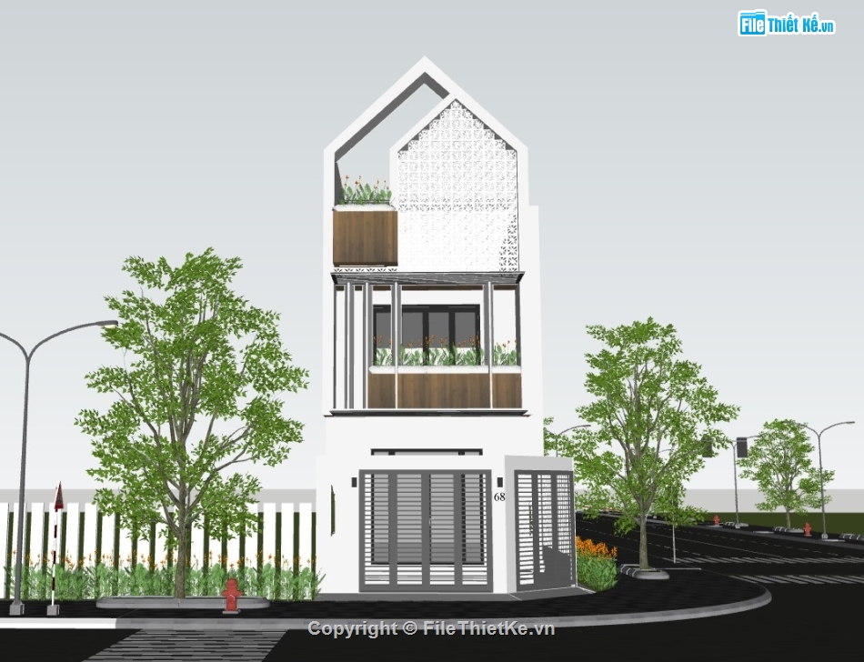 nhà phố 3 tầng,nhà phố sketchup,su nhà phố,su nhà phố 3 tầng,sketchup nhà phố 3 tầng