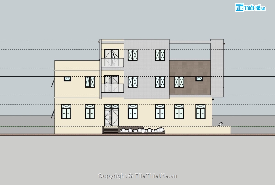 nhà phố 3 tầng,su nhà phố,sketchup nhà phố,su nhà phố 3 tầng