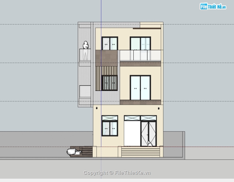 nhà phố 3 tầng,su nhà phố,sketchup nhà phố,su nhà phố 3 tầng