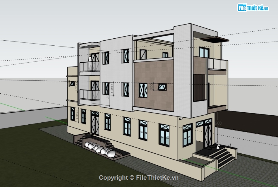 nhà phố 3 tầng,su nhà phố,sketchup nhà phố,su nhà phố 3 tầng