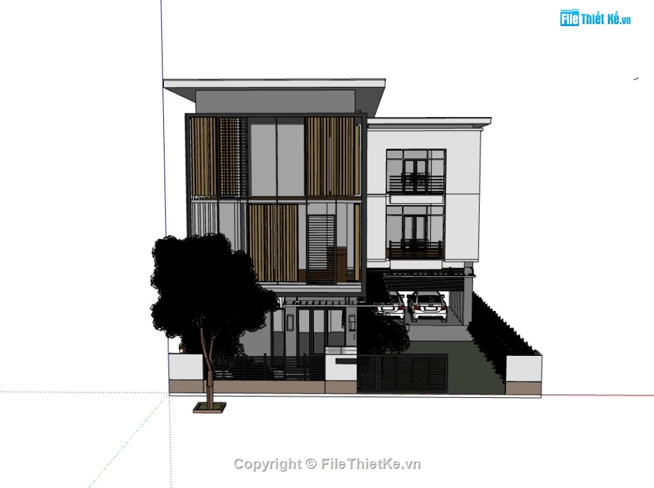 nhà phố 3 tầng,nhà 3 tầng hiện đại,su nhà phố 3 tầng,sketchup nhà phố 3 tầng