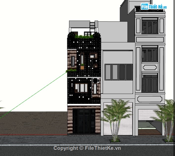 nhà 4 tầng,nhà phố 4 tầng,su nhà phố,sketchup nhà phố,sketchup nhà phố 4 tầng