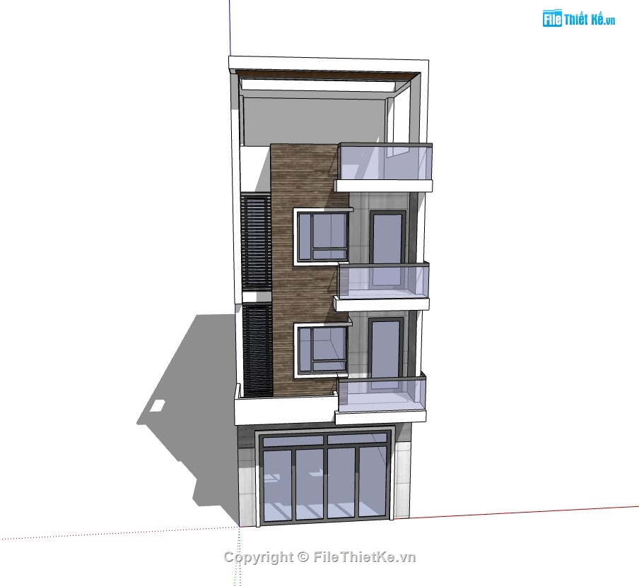 nhà 4 tầng,nhà phố 4 tầng,nhà phố,nhà phố 4 tầng sketchup,su nhà phố