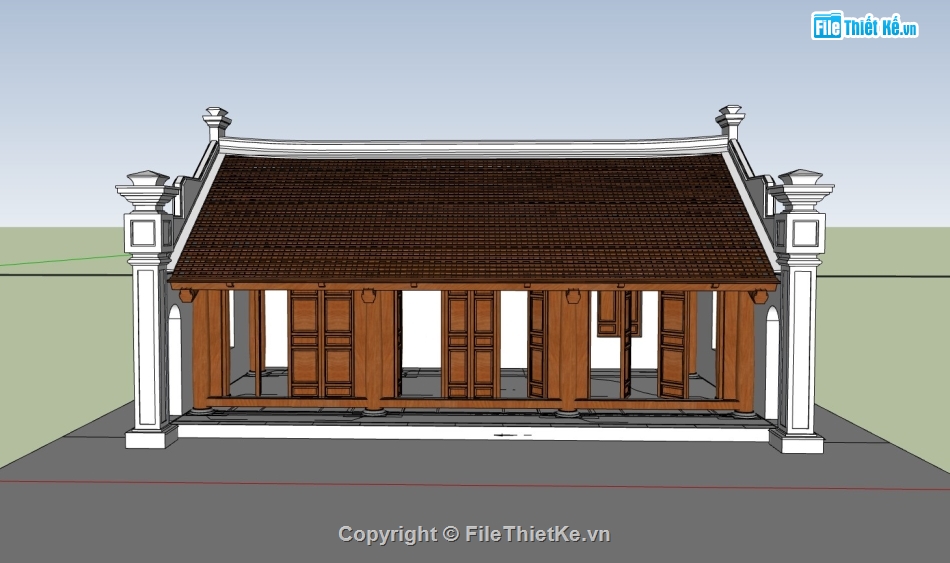 nhà thờ họ,su nhà thờ họ,sketchup nhà thờ họ