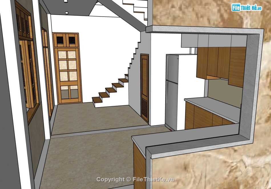 su nội thất,sketchup nội thất,su nhà phố 2 tầng,sketchup nhà phố 2 tầng