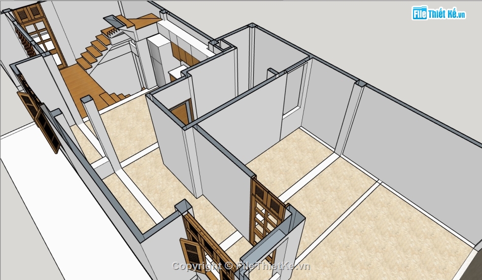 su nội thất,sketchup nội thất,su nhà phố 2 tầng,sketchup nhà phố 2 tầng