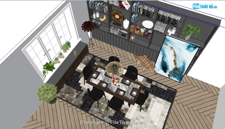 su nội thất đẹp,sketchup nội thất,nội thất khách ngủ