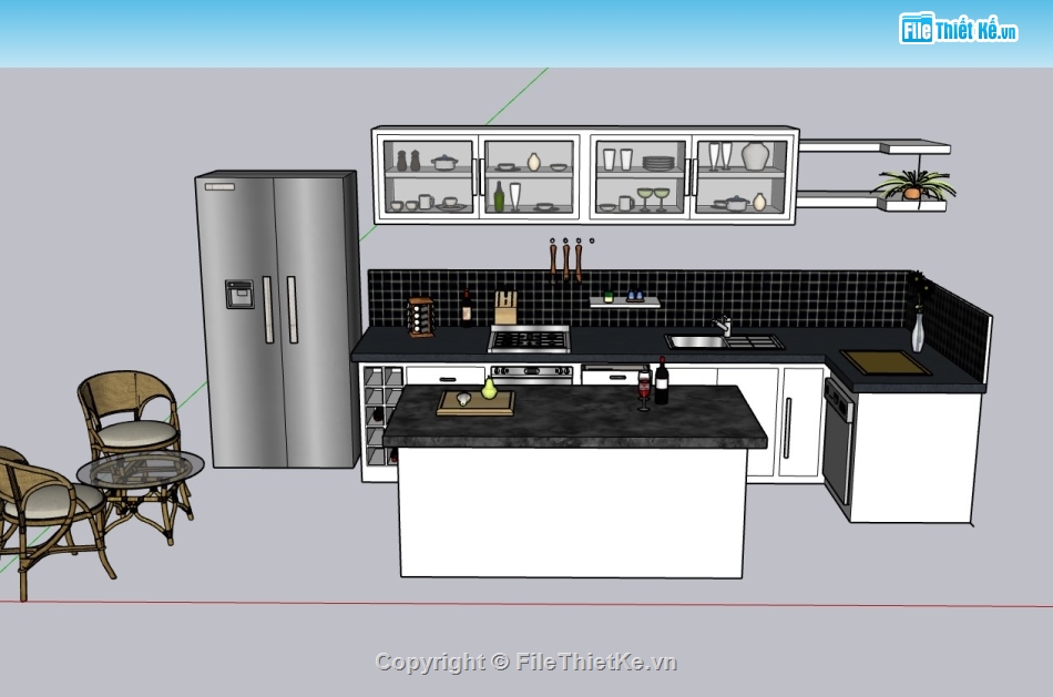 su phòng bếp,sketchup phòng bếp,phòng bếp