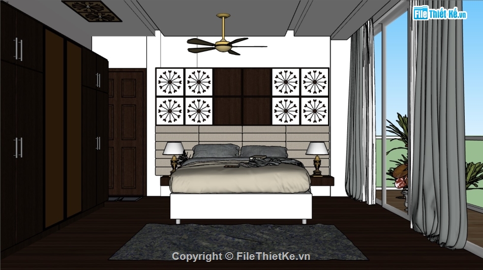 su phòng ngủ,File phòng ngủ su,Mẫu su Phòng ngủ,Sketchup su phòng ngủ,phòng ngủ model su