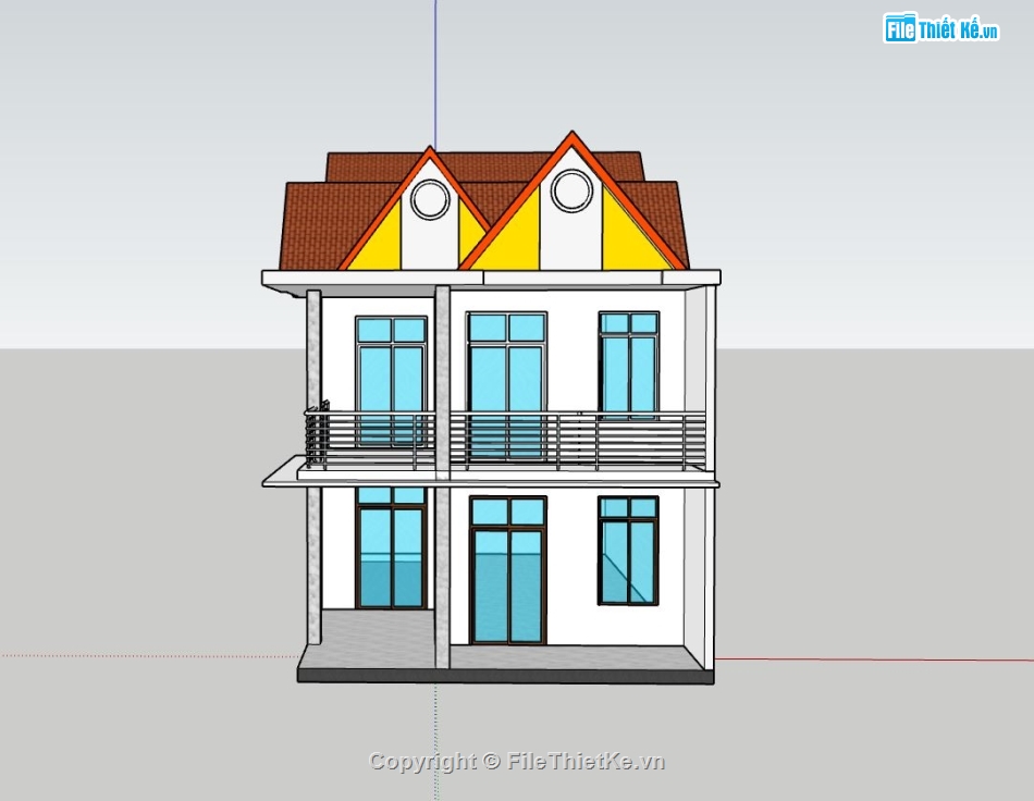 biệt thự 2 tầng,thiết kế biệt thự 2 tầng,model su biệt thự 2 tầng,phối cảnh biệt thự 2 tầng