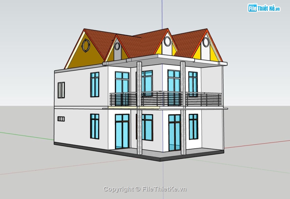 biệt thự 2 tầng,thiết kế biệt thự 2 tầng,model su biệt thự 2 tầng,phối cảnh biệt thự 2 tầng