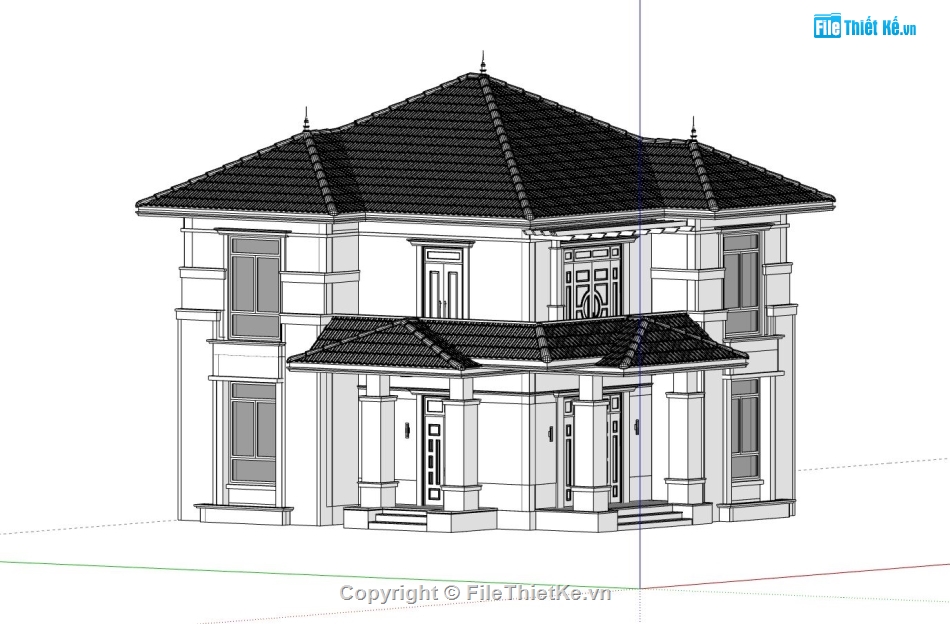 biệt thự 2 tầng,thiết kế biệt thự 2 tầng,Mẫu biệt thự 2 tầng hiện đại,model su biệt thự 2 tầng