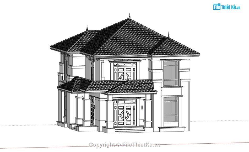 biệt thự 2 tầng,thiết kế biệt thự 2 tầng,Mẫu biệt thự 2 tầng hiện đại,model su biệt thự 2 tầng