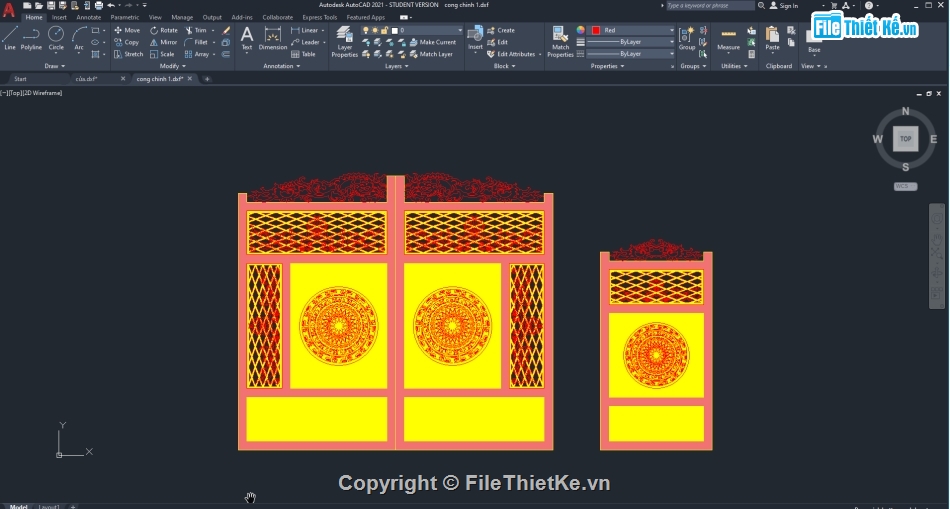 Cổng chính và Cổng phụ CNC,cổng cad cnc,cổng biệt thự cnc,cổng đẹp cnc,file cad cổng cnc