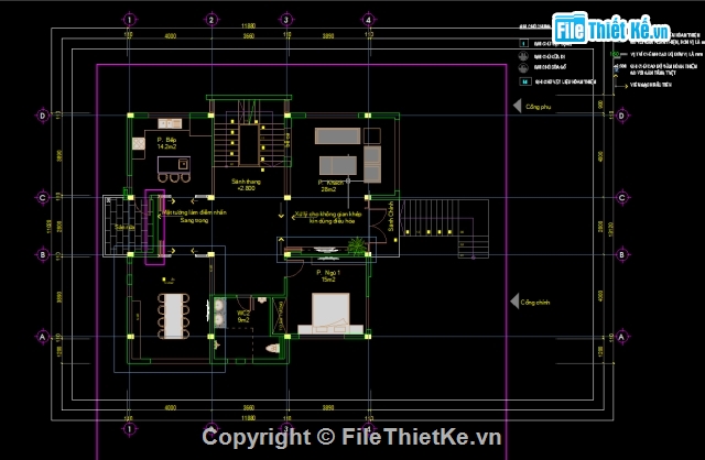 Biệt thự 4 tầng 11.88x13.12m,thiết kế nhà biệt thự 4 tầng,bản vẽ biệt thự 4 tầng