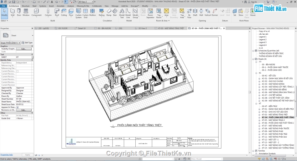 File thiết kế nhà mái Nhật,Revit nhà phố 2 tầng,nhà phố 2 tầng,nhà phố 2 tầng 8.15x12.8m