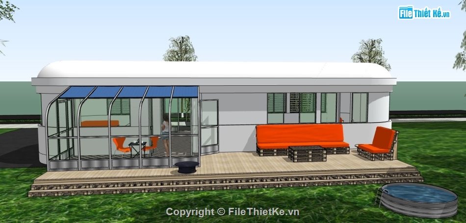 sketchup nhà nghỉ dưỡng,model su nhà nghỉ dưỡng,file sketchup nhà nghỉ dưỡng