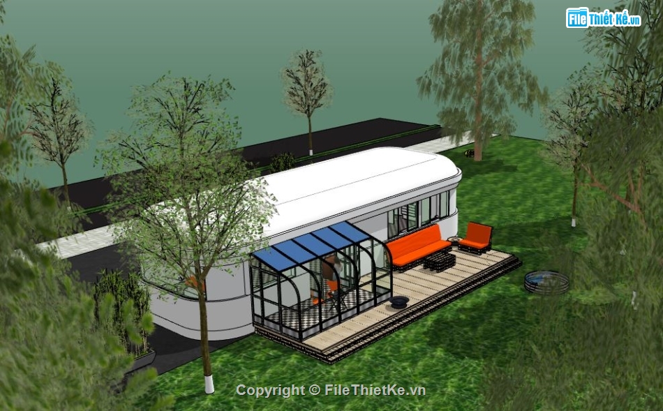 sketchup nhà nghỉ dưỡng,model su nhà nghỉ dưỡng,file sketchup nhà nghỉ dưỡng