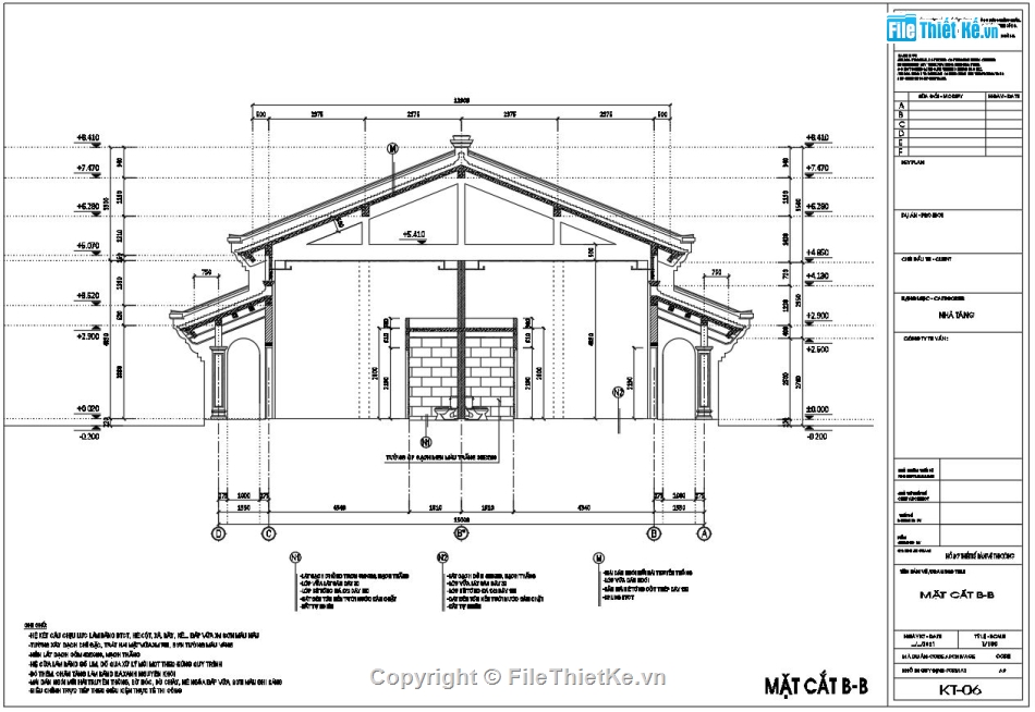 Nhà ở tăng ni,Nhà nghỉ phật tử,Nhà cổ 1 tầng giả 2 tầng,Thiết kế nhà cổ mái kép,File cad nhà ở sư thầy,Thiết kế nhà ở sư