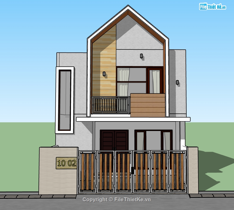 Mẫu nhà phố,thiết kế nhà 2 tầng,thiết kế nhà phố 2 tầng,sketchup nhà phố 2 tầng,nhà phố  2 tầng