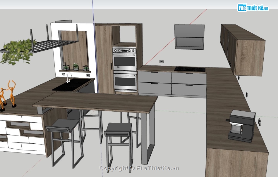 nội thất phòng bếp,phòng bếp model su,sketchup nội thất phòng bếp