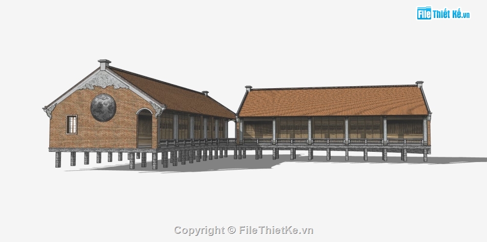 thiết kế chùa đẹp,phối cảnh chùa,model chùa sketchup,dựng 3dsu phối cảnh chùa