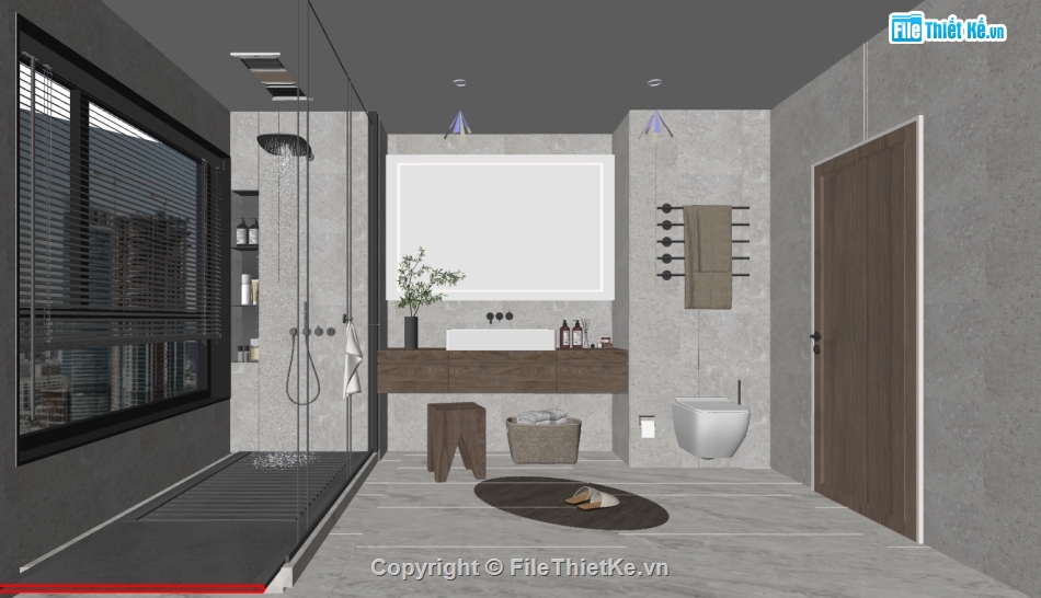 file sketchup phòng tắm,nội thất phòng tắm sketchup,thiết kế phòng tắm trên model su