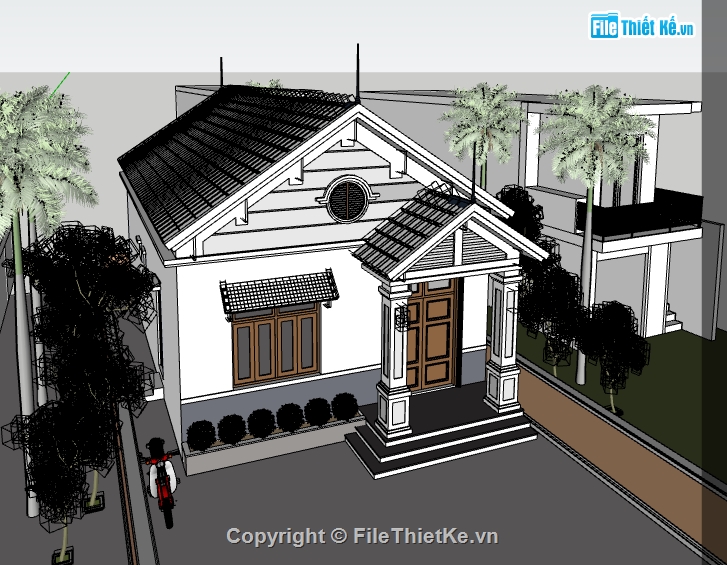 nhà cấp 4,thiết kế nhà cấp 4,su nhà cấp 4,sketchup nhà cấp 4