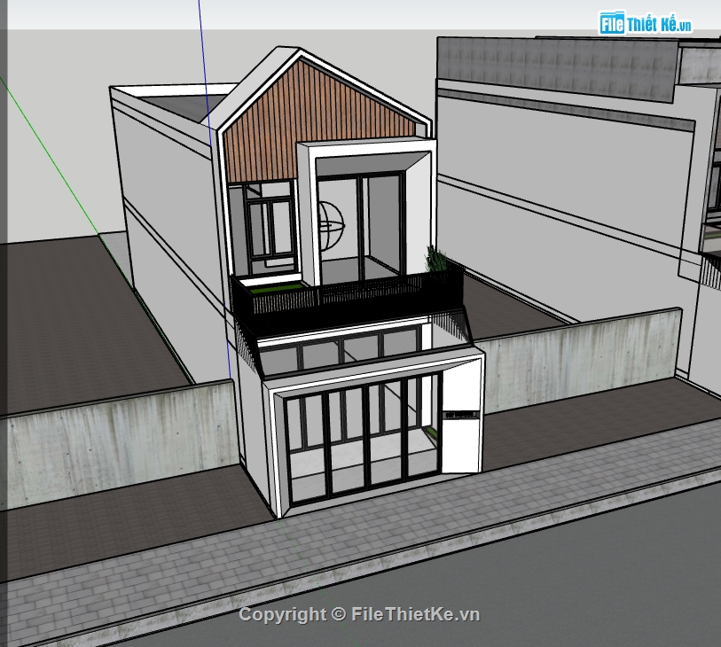 nhà phố,nhà phố 2 tầng,su nhà phố,sketchup nhà phố,sketchup nhà phố 2 tầng