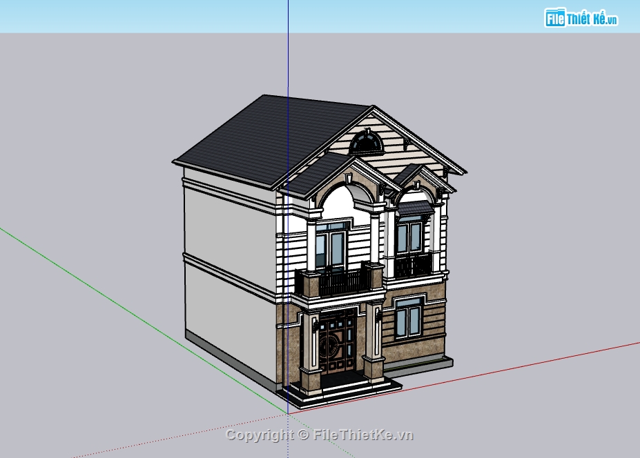 nhà phố 2 tầng,nhà mái nhật,nhà phố 2 tầng mái nhật,su nhà phố 2 tầng,sketchup nhà phố