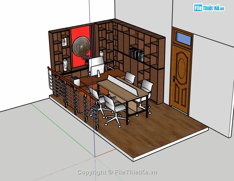 sketchup nội thất,nội thất phòng làm việc,phòng làm việc,phòng làm việc sketchup,thiết kế nội thất sketchup,thiết kế nội thất phòng làm việc