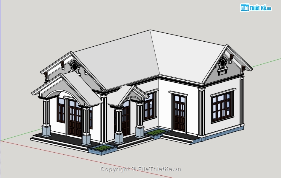 nhà cấp 4,thiết kế nhà cấp 4,nhà chữ L,thiết kế nhà L