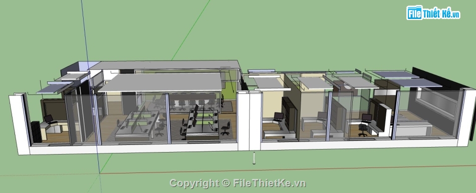 thiết kế văn phòng,thiết kế phòng ăn sketchup,dựng 3d văn phòng sketchup