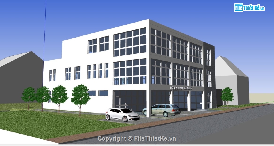 trụ sở văn phòng,su trụ sở văn phòng,sketchup trụ sở văn phòng