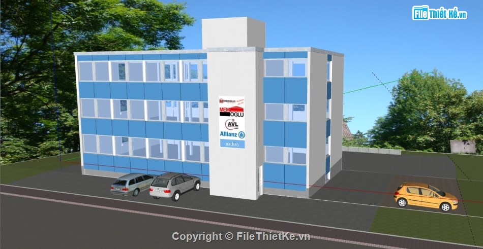 trụ sở văn phòng,file sketchup trụ sở,su trụ sở văn phòng