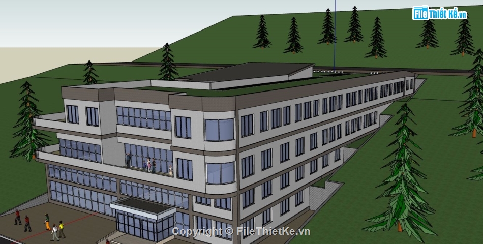 su trường học,model su trường học,sketchup trường học