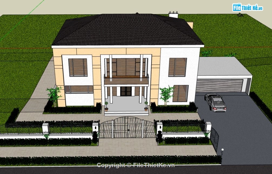 villa su,Mẫu villa su,sketchup villa