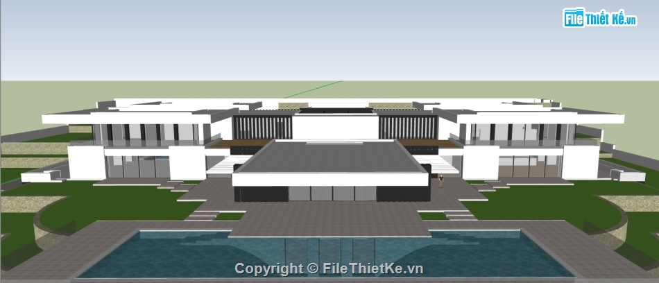 Mẫu villa su,villa su,model sketchup villa