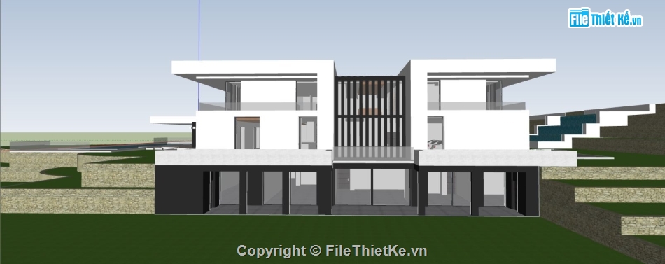 Mẫu villa su,villa su,model sketchup villa