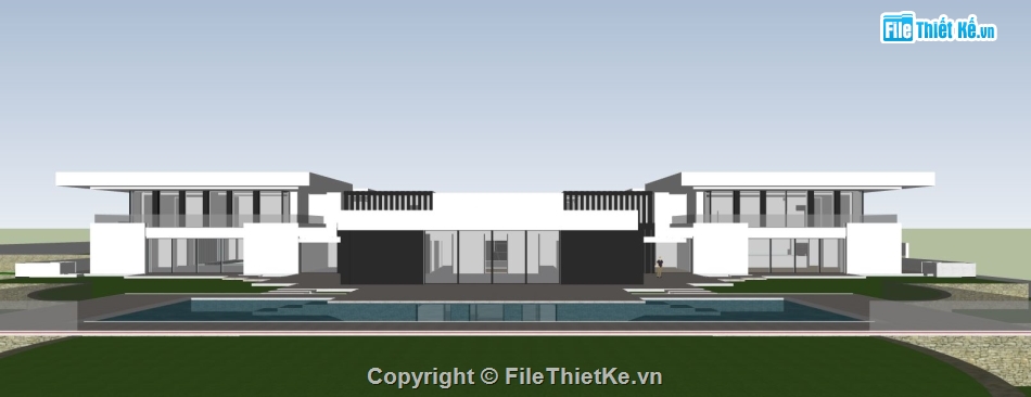 Mẫu villa su,villa su,model sketchup villa