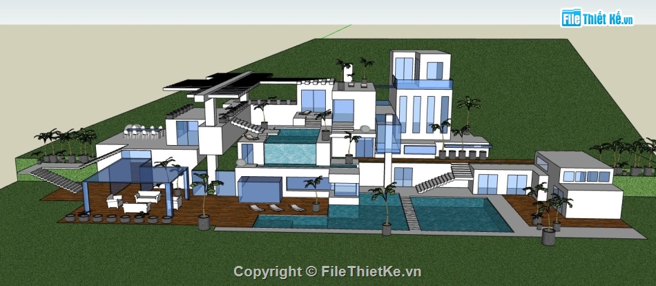 Mẫu villa su,villa su,biệt thự villa sketchup